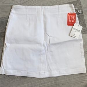 White denim skirt